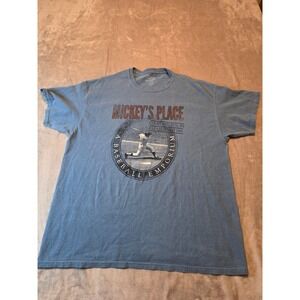 Blue 84 T Shirt Mens XL Blue Mickey's Place Cooperstown Baseball Graphic Tee